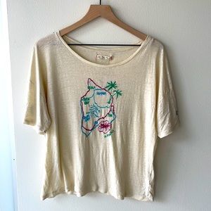 Free People Embroidered Hawaii Shirt